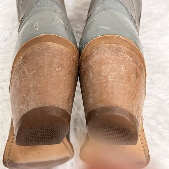 ACME Made in USA Gray Leather Western Cowboy Work Tall Rider Boots Men's 6.5 D - Picture 9 of 9